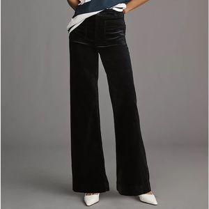 NEW Colette Full-Length Wide-Leg Corduroy Pants Maeve 25 NAVY blue Anthropologie